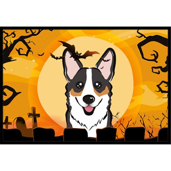 Carolines Treasures Halloween Tricolor Corgi Indoor and Outdoor Mat- 24 x 36 in. BB1813JMAT - main